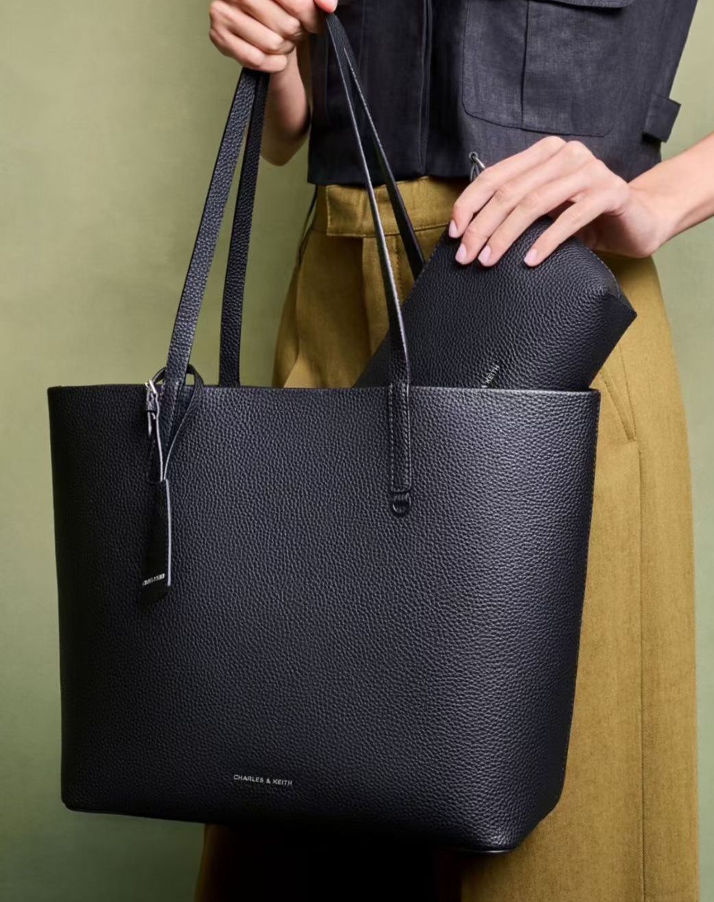 Charles & Keith Berly Tote Bag With Small Shoulder Bag