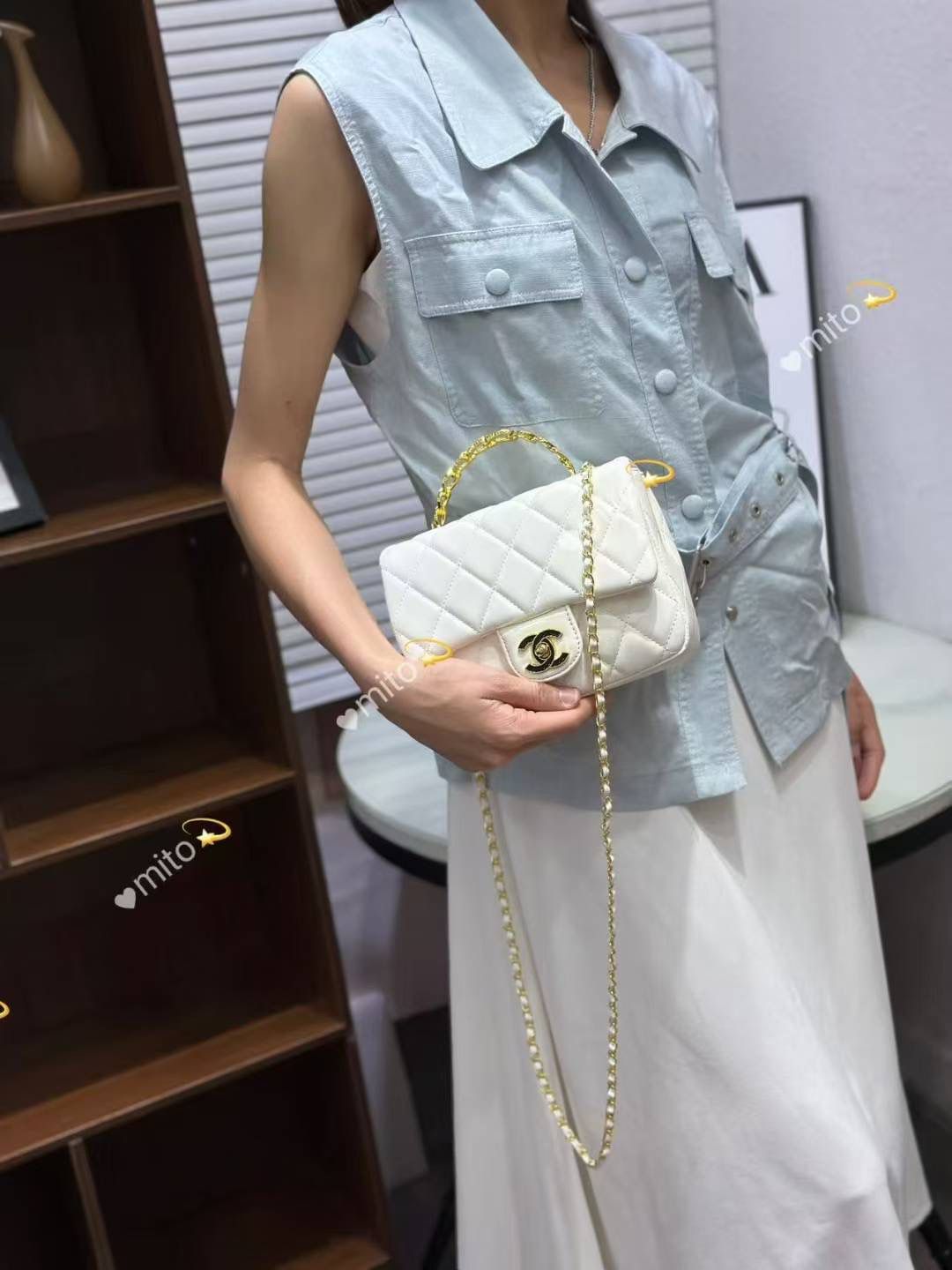 Chanel Quilted 18 Top Handel Bag