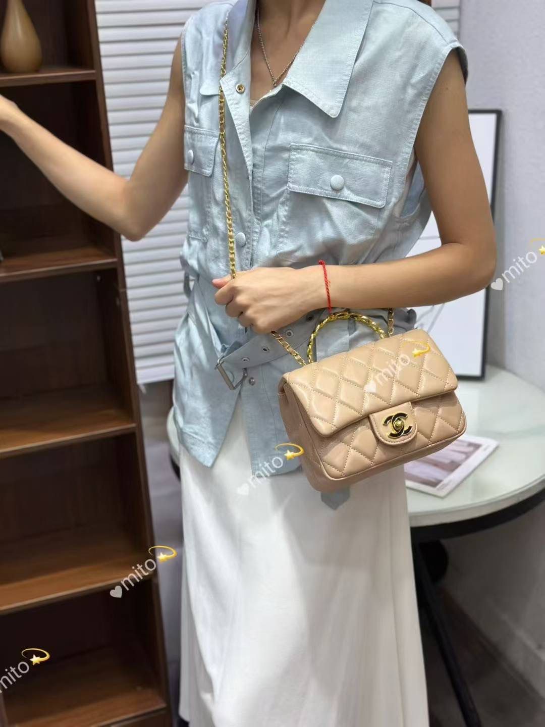 Chanel Quilted 18 Top Handel Bag