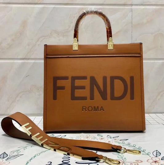 Fendi Roma Sunshine Small Tote Bag With Dust Bag & Shoulder Strap