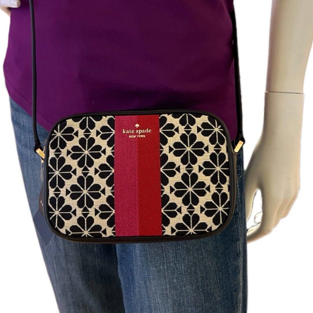 KATE SPADE JACQUARD STRIPE CAMERA BAG