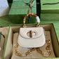 Gucci small Bamboo handle Patent leather sling