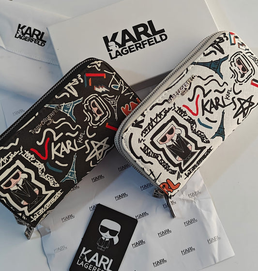 KARL LAGERFELD DOUBLE ZIPPER LONG WALLETS