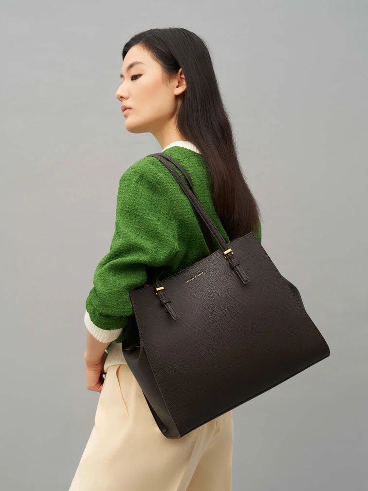 CHARLES N KEITH SANSA MULTI POCKET TOTE BAG