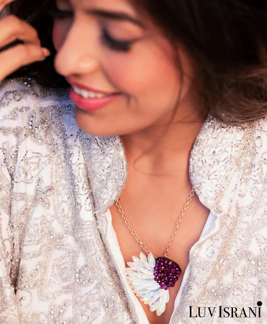 Angelica Statement Pendant with Beads and Crystals