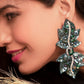 Gorgeous Emerald Earrings with Semi-Precious Crystal-Cut Stones