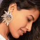Gold & Silver Radiant Sun & Serene Moon Hand-Beaded Earrings