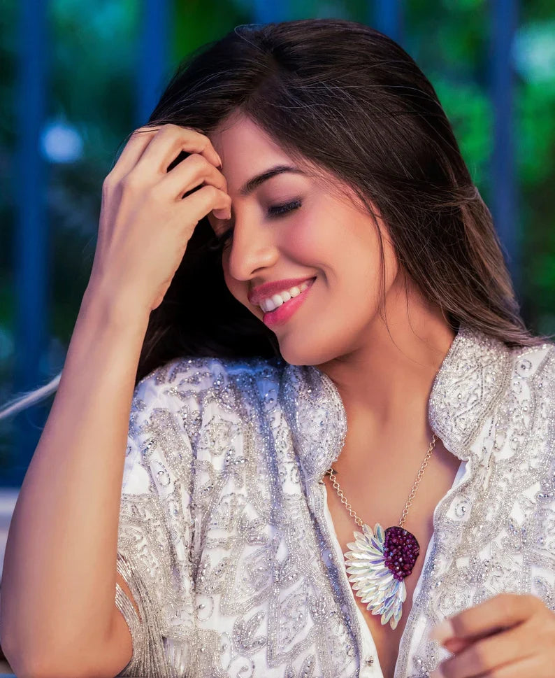 Angelica Statement Pendant with Beads and Crystals