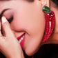 Hot Red Chilli Earrings with Bugle Beads
