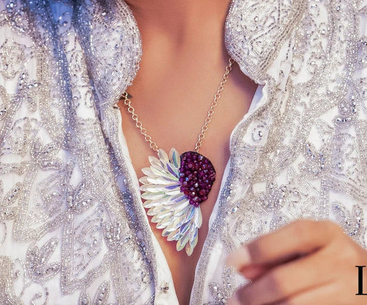 Angelica Statement Pendant with Beads and Crystals