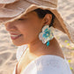 Delicate Daisy Drop Earrings with Lemon Quartz