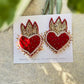 Red Velvet Heart-Shaped Earrings