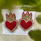 Red Velvet Heart-Shaped Earrings